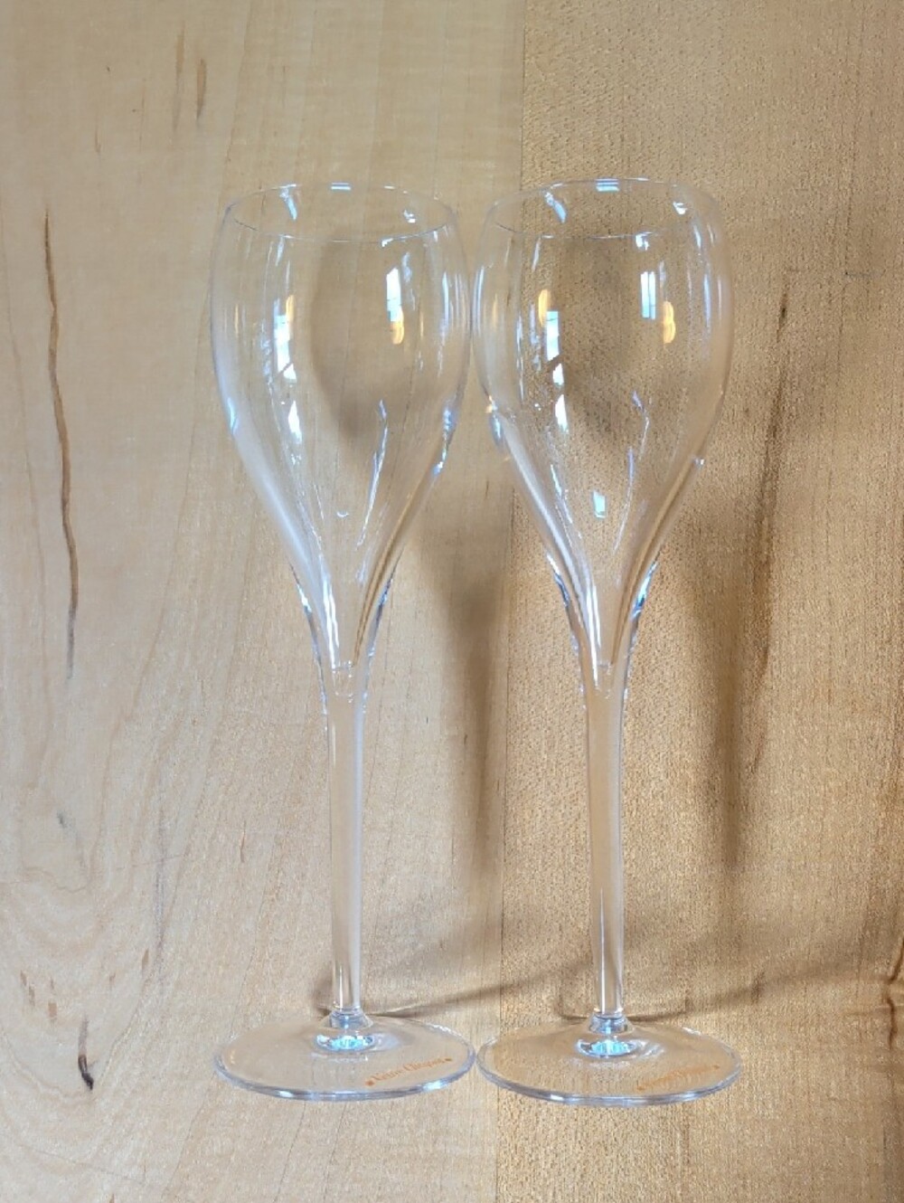 Veuve Clicquot Champagne Flute with Orange Logo Accent